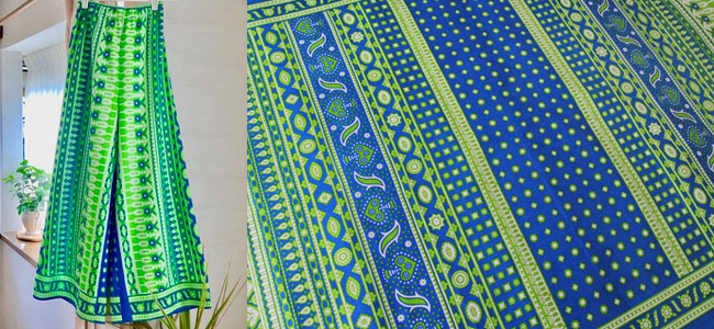 アフリカ布のワイドパンツ