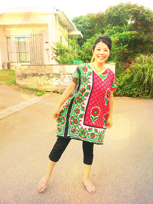 アフリカ布のチュニック