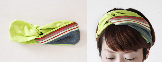 ヘアターバン　グリーン