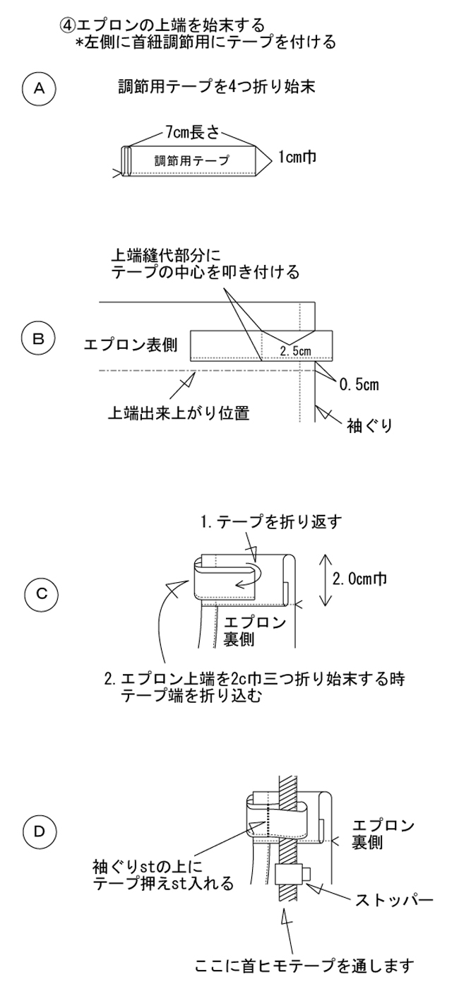 子供用エプロンの作り方.4