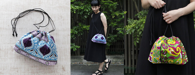 カンガの巾着ショルダー