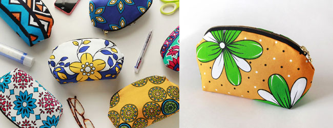 アフリカ布ポーチ