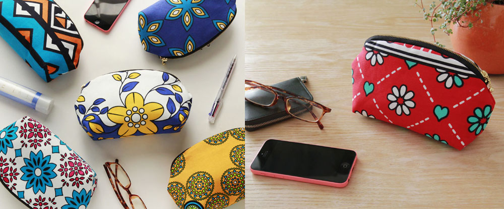 アフリカ布ポーチ